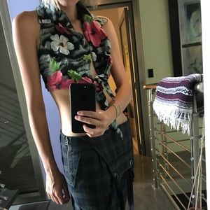 Vintage Hawaiian print crop top